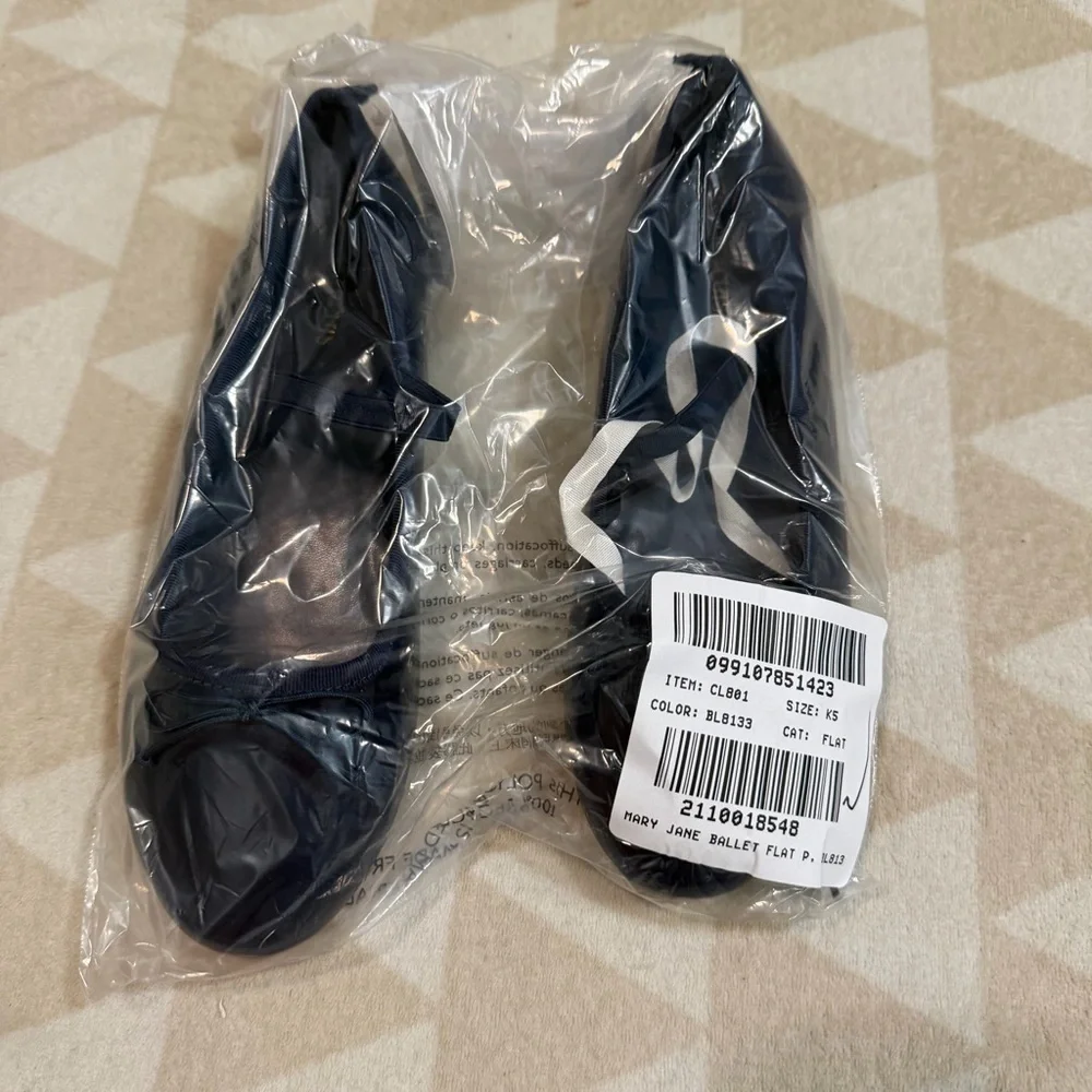 J crew navy blue Girls' strappy ballet flats